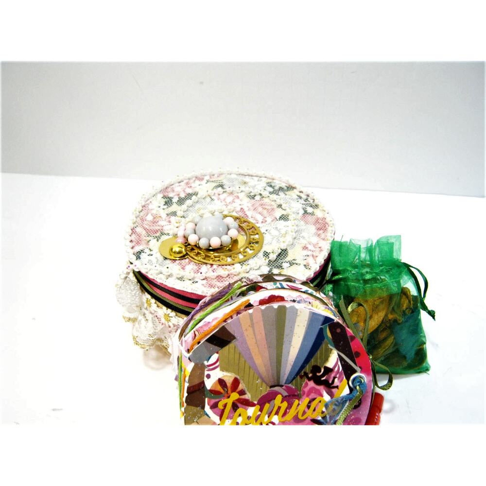 Handcrafted Keepsake Trinket Box for Jewelry Mementos w/ Mini Journal Potpourri